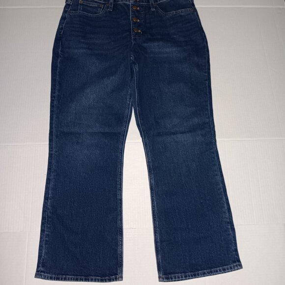 J. CREW BUTTON FLY MID RISE FLARE CROP JEANS - Picture 4 of 11